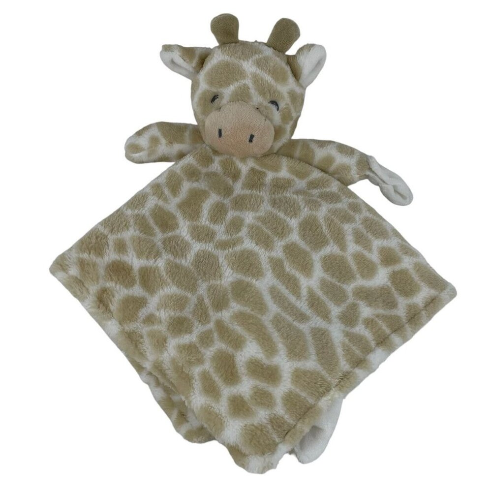Carters Giraffe Lovey Security Blanket 14" Pacifier Holder Tan White‎ Plush